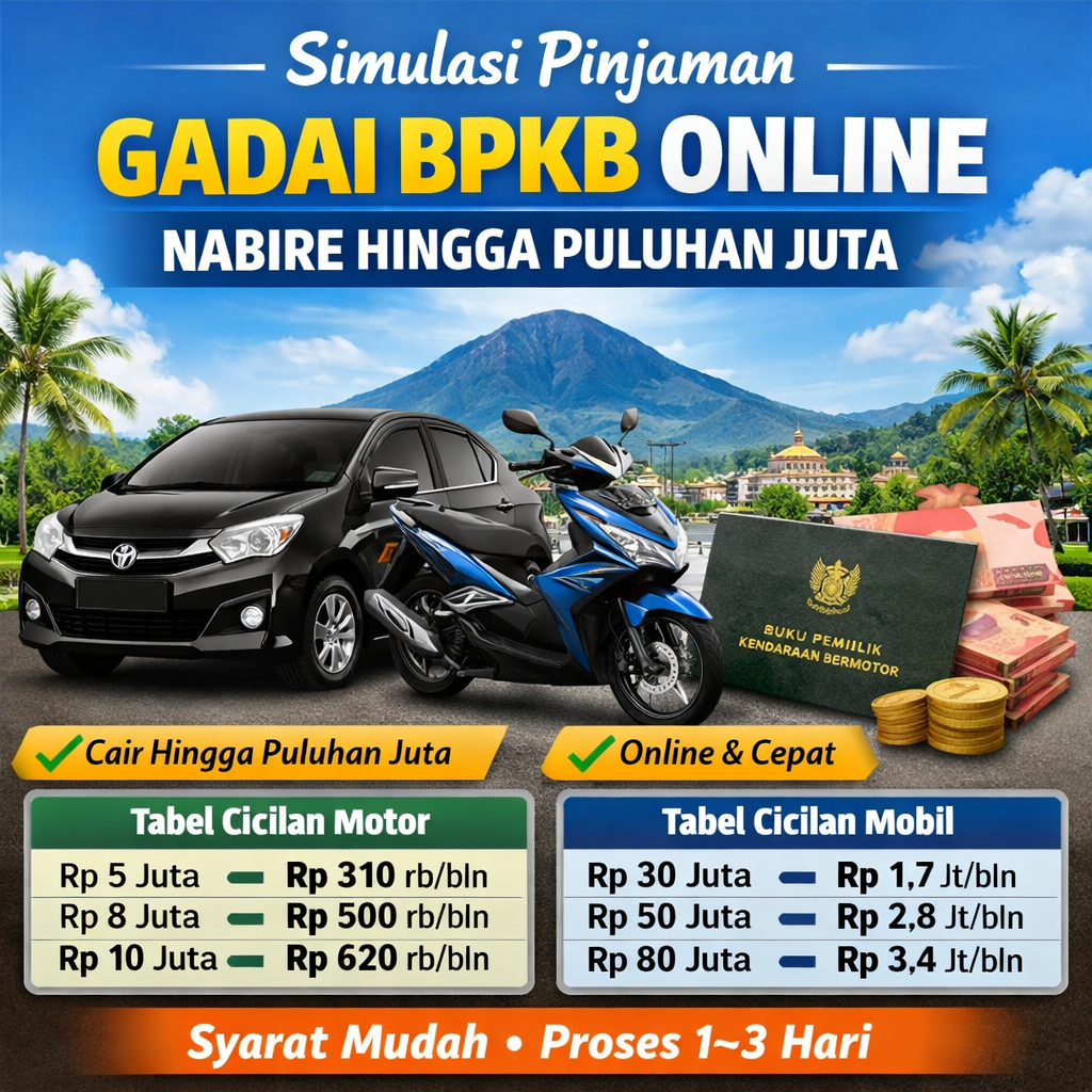 Cara Ajukan Pinjaman Dana Jaminan BPKB Online Nabire dari Rumah